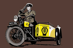 Saluting AA Patrolman on his BSA M20 500cc Combo