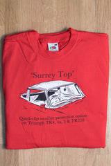 Men’sSignal Red T-shirt featuring a Triumph TR ‘Surrey Top’