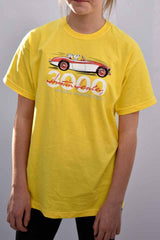 Children’s duster yellow T-shirt featuring an Austin Healey 3000
