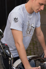 60th commemoration T-Shirt featuring the iconic Triumph Bonneville T120