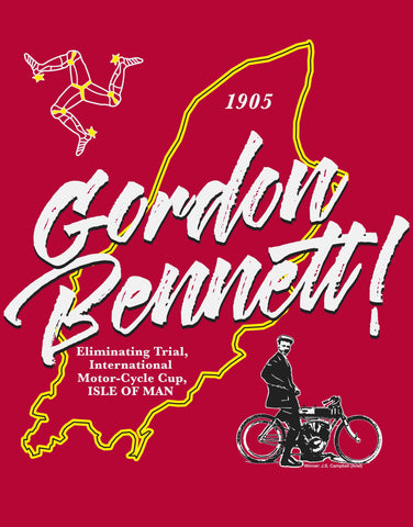 Gordon Bennett! – the pre-classic TTT-Shirt. The background behind the legend...