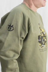 Men’s Olive sweatshirt featuring a Brough Superior SS100